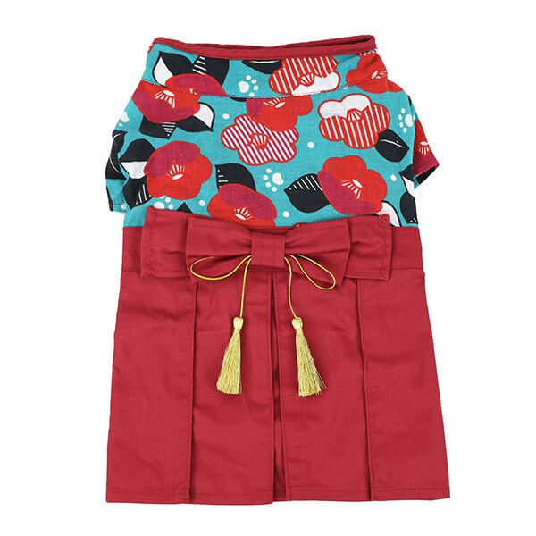 日本代購 - 日本新年和風寵物服/寵物和服-幾何紋-黑 (M)