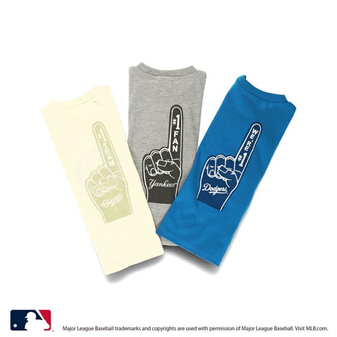 日本 BRANSHES - MLB聯名 logo印花長袖上衣-芝加哥小熊-米黃