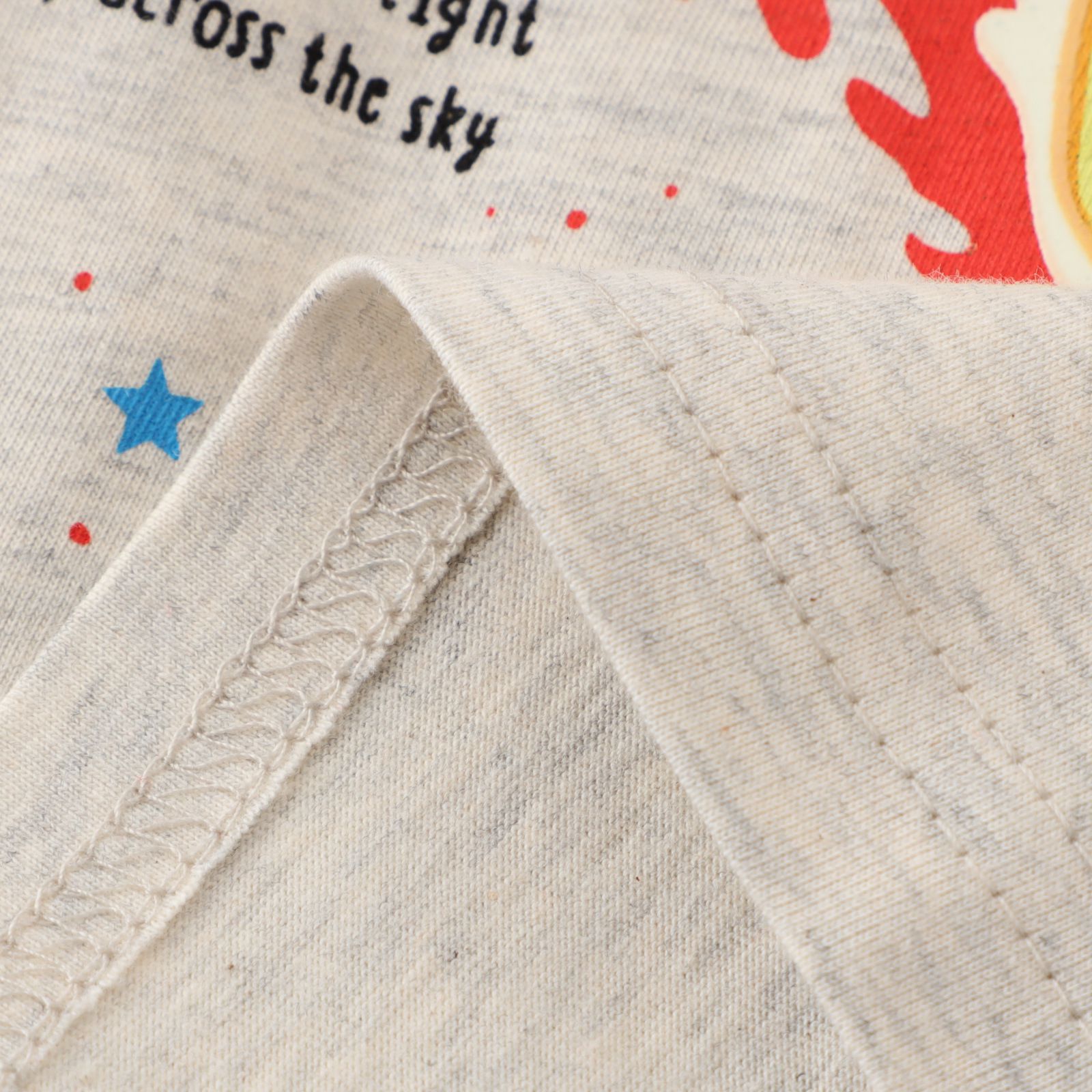 Jumping meters - 夜光圓領短袖上衣-隕石-淺灰色