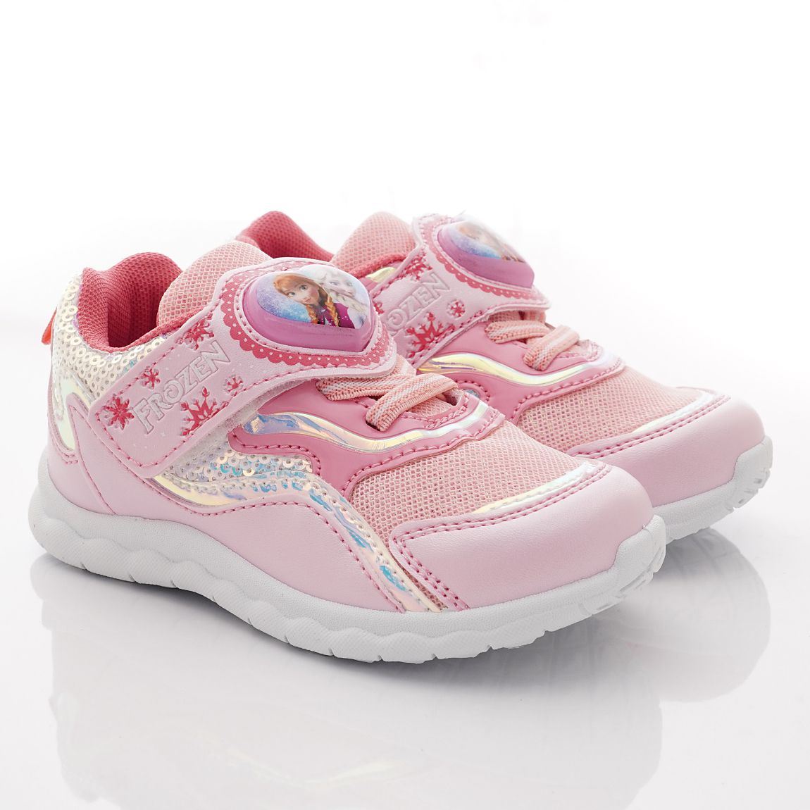 冰雪奇緣 - 卡通電燈款童鞋(中小童段)-運動鞋-粉色