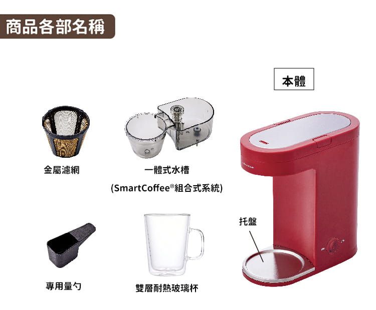 麗克特 recolte - Solo Kaffe Plus單杯咖啡機-經典紅