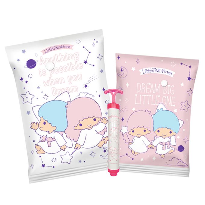 三麗鷗 - 雙子星 星空漫遊 真空壓縮袋 收納真空袋 衣物收納袋(9入/組)