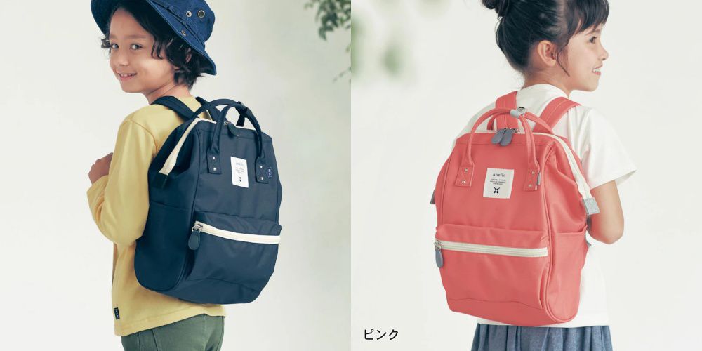日本千趣會 - Anello GITA聯名大開口兒童後背包/書包-粉