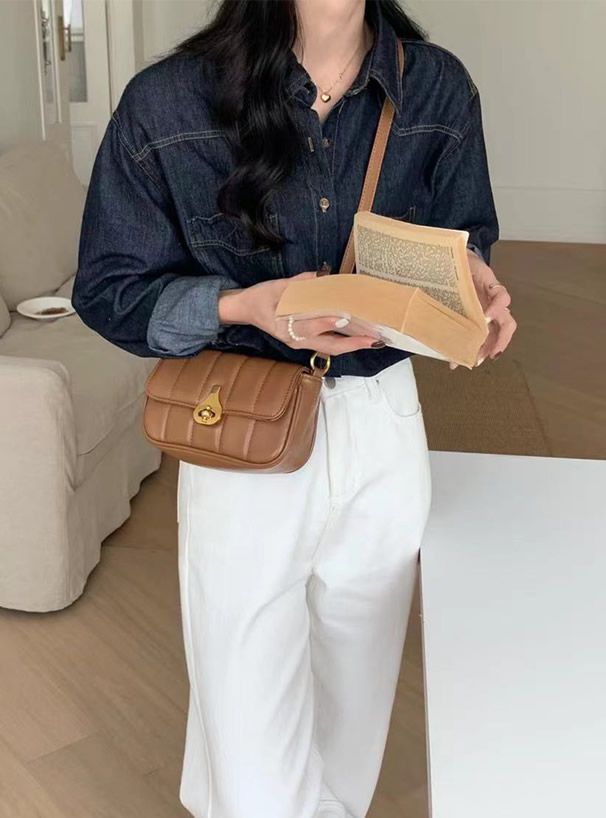 日本 GRL - 2WAY皮質糖果手提小包/腋下包-米杏 (F)