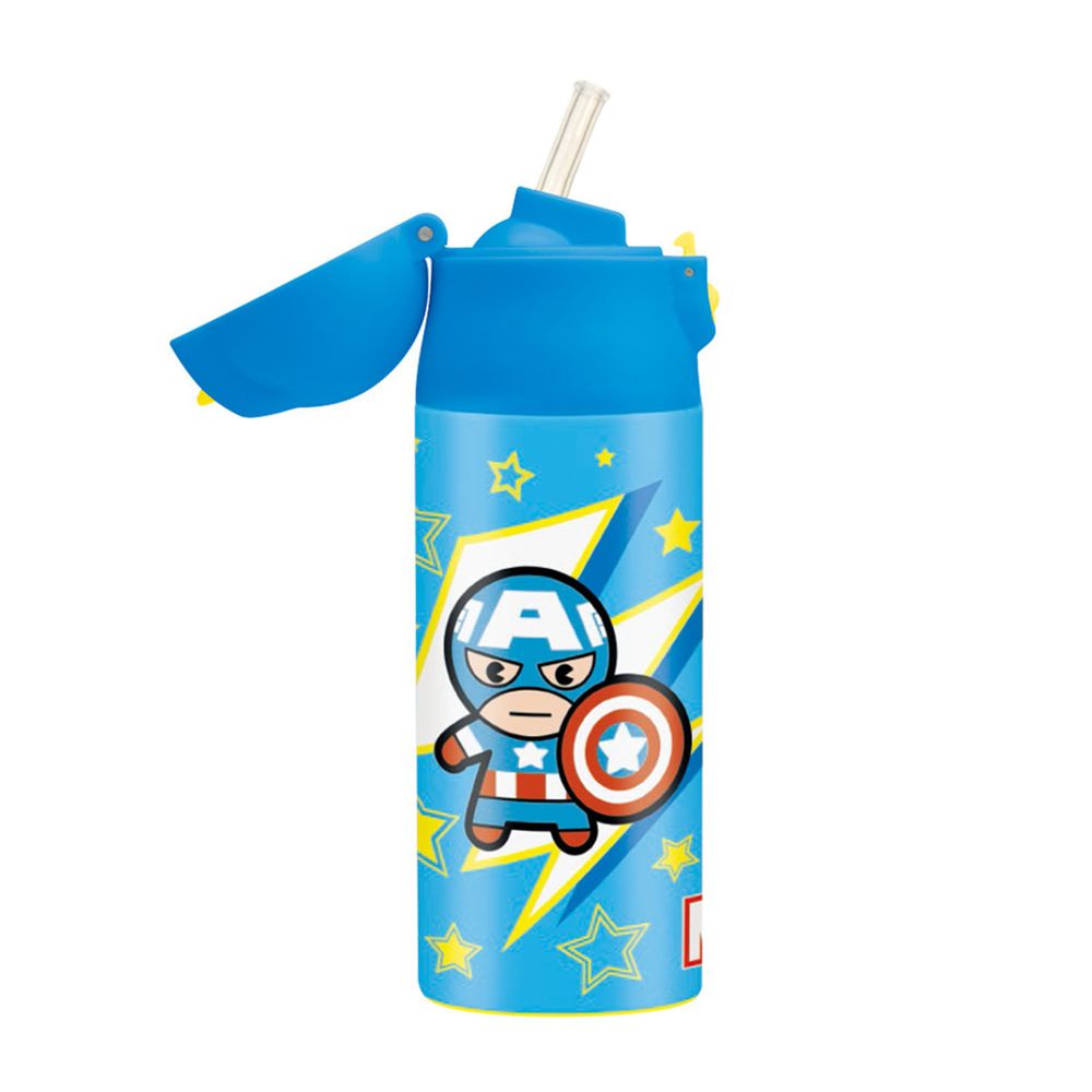 日本 SKATER - 兒童吸管不鏽鋼保溫瓶(360ml)-復仇者聯盟