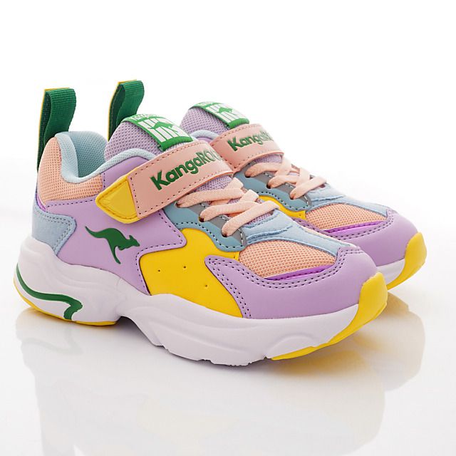 KangaROOS - 美國袋鼠 -兒童老爹鞋款童鞋(中大童段)-運動鞋-紫黃水藍