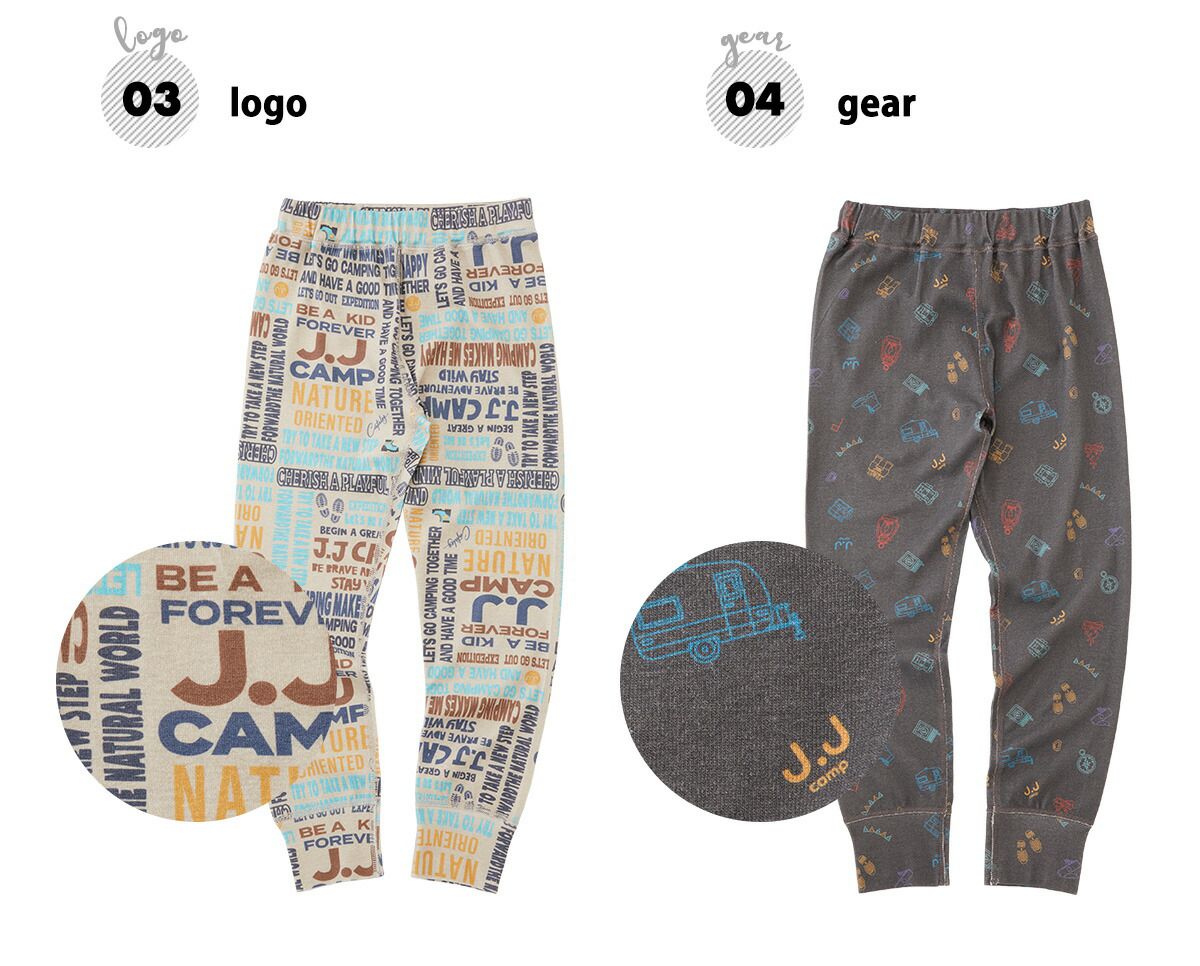 日本服飾代購 - 防蚊加工 繽紛印花薄長褲-露營道具-深灰