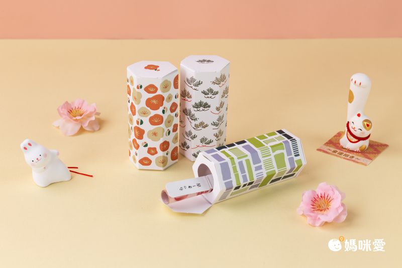 日本代購 - 樂天NO.1 日本製 招福立體抽籤紅包袋-3件組-青海波x花水引x水玉水引 (約W42×D37×H85cm)