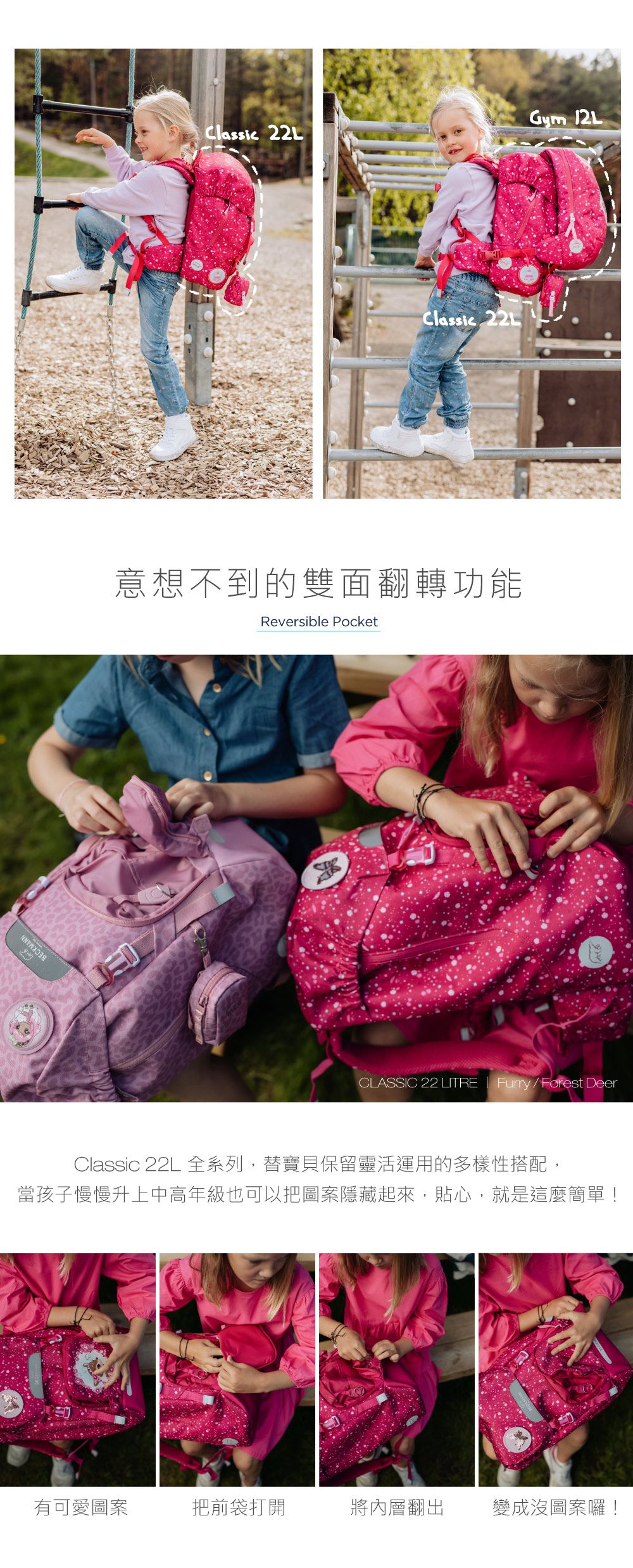 Beckmann - Classic 兒童護脊書包 22L-夢幻獨角獸 4.0