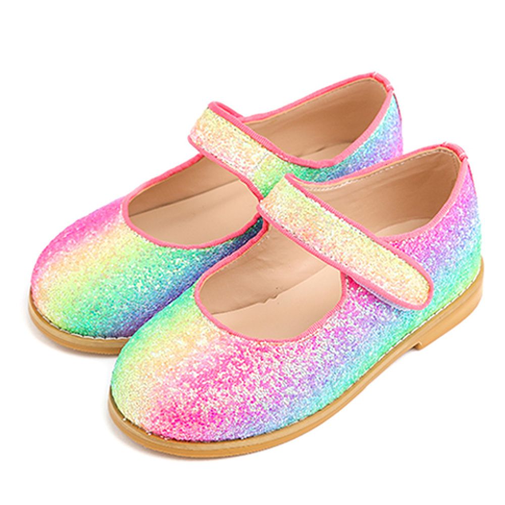韓國 OZKIZ - 閃亮漸層彩虹皮鞋