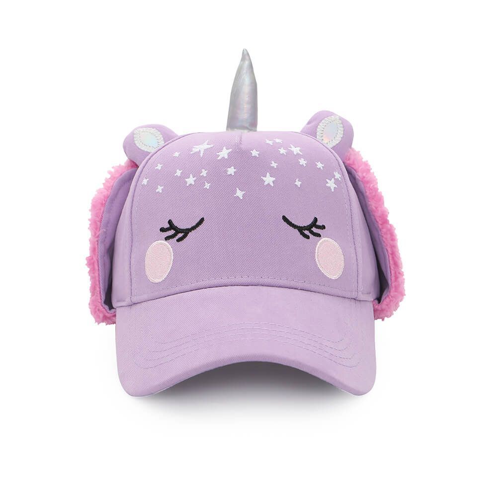 加拿大 flapjackkids - 3D造型遮耳棒球帽-獨角獸