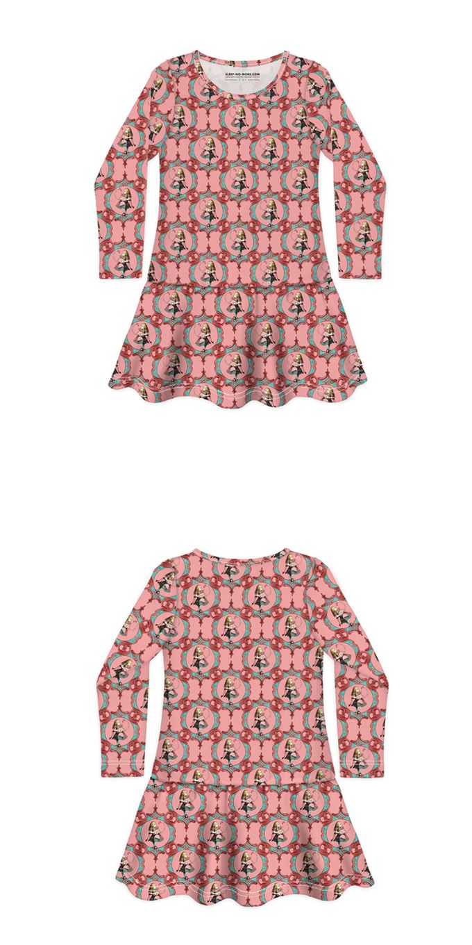 英國 SLEEP NO MORE - 100% 有機棉長袖連身裙-女孩與紅鶴