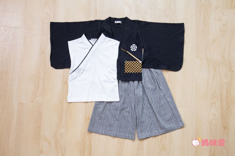 日本 Chil2 - 純棉日本傳統袴/和服(三件式)-黑