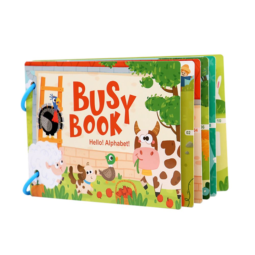 認知學習書 連連看黏貼書 啟蒙學習玩具-動物字母 (21.5*14.5cm)