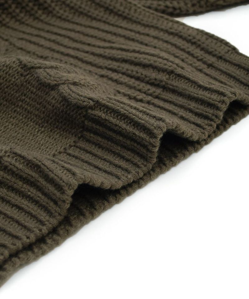 日本 zootie - 多層次編織紋圓領針織毛衣-米杏