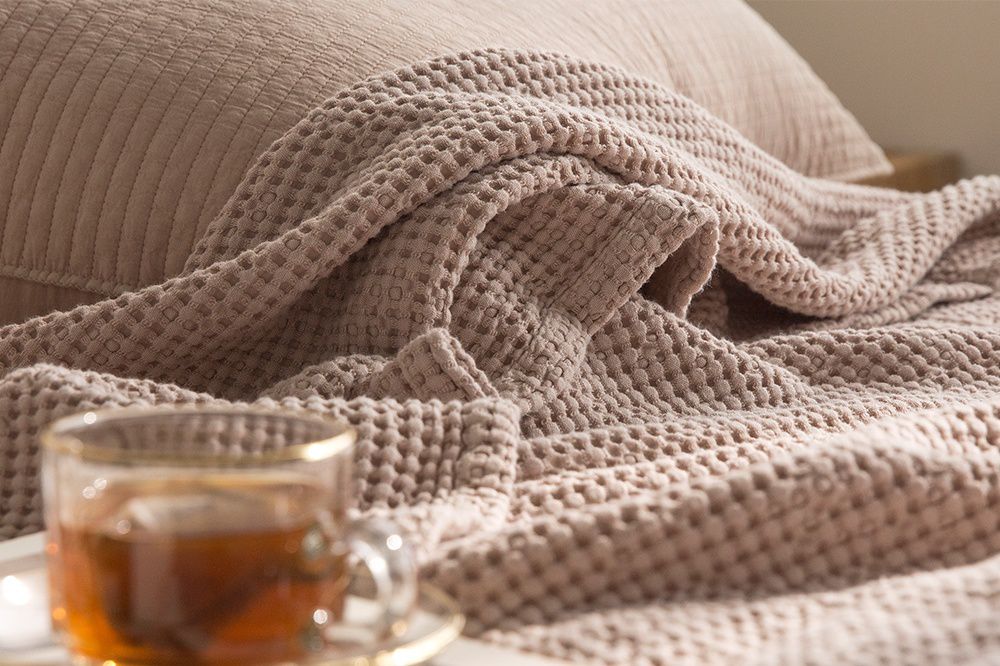 韓國 Maatila - 天絲莫代爾鬆餅被毯-奶茶