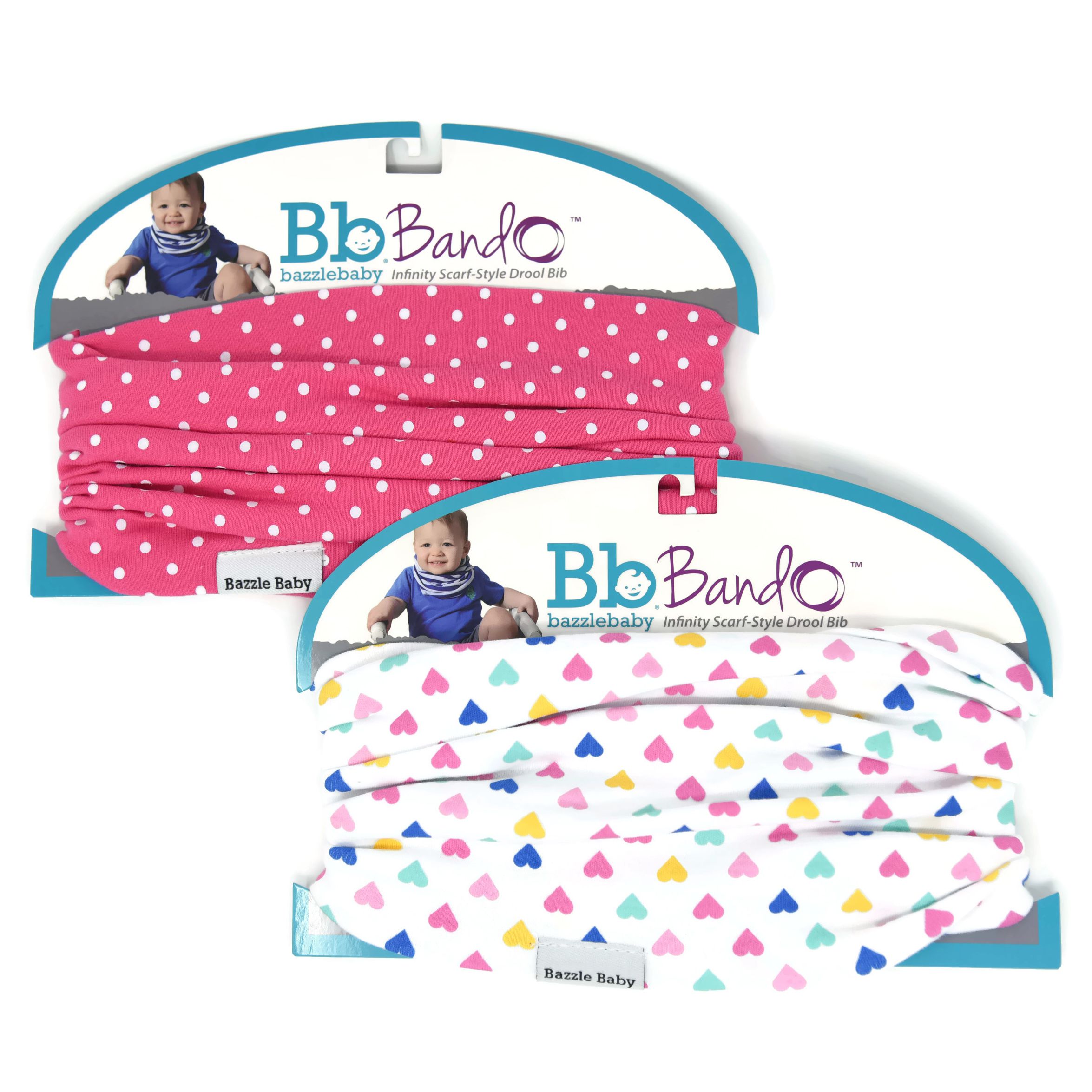 美國 Bazzle baby - 寶寶脖圍圍兜-繽紛愛心 (41*20cm/1入)