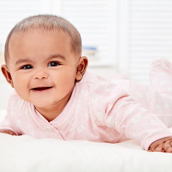 英國 JoJo Maman BeBe - 嬰幼兒長袖純棉包腳連身衣-粉紅大象