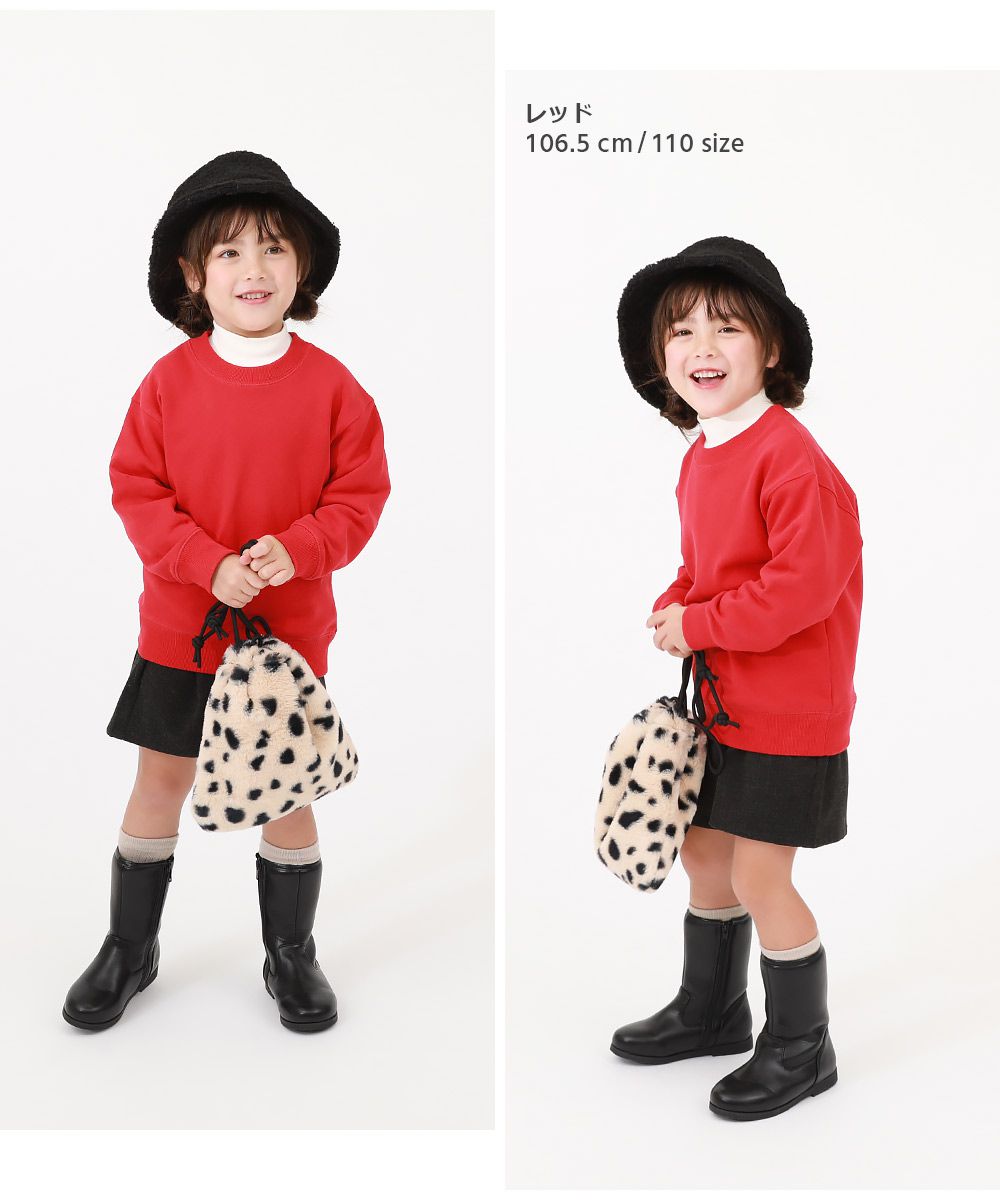 日本 devirock - 純色耀眼圓領廓形長袖上衣-橘