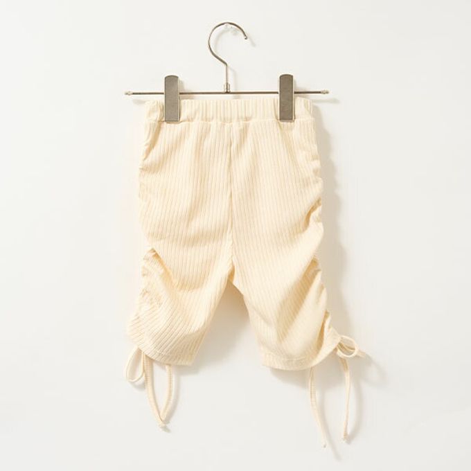 日本 Lycee mine - 側綁帶甜心皺摺合身五分褲-炭灰