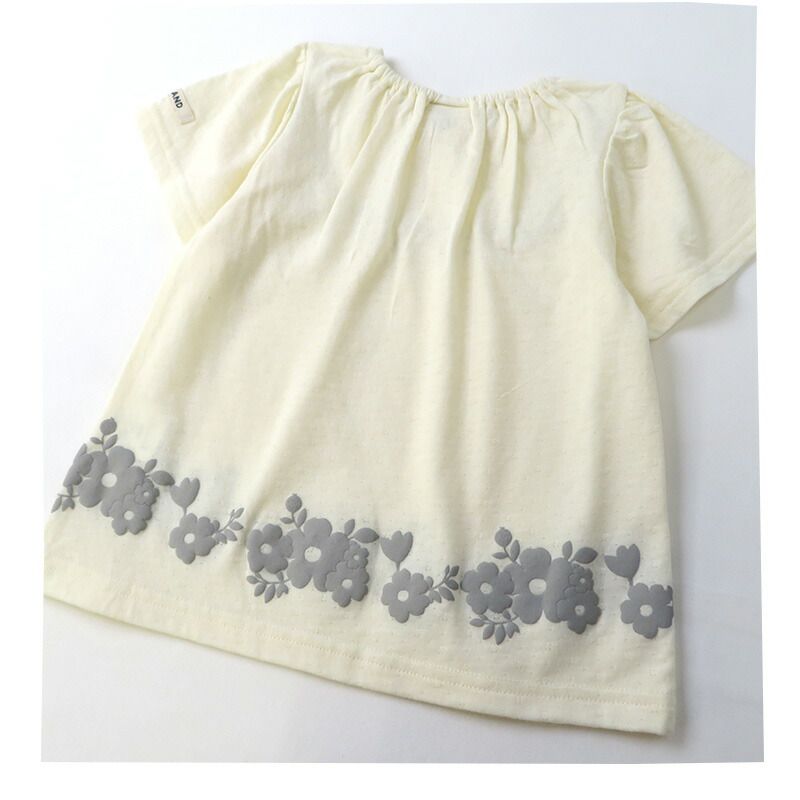 日本 ZOOLAND - 立體提花設計短袖傘狀上衣-藍