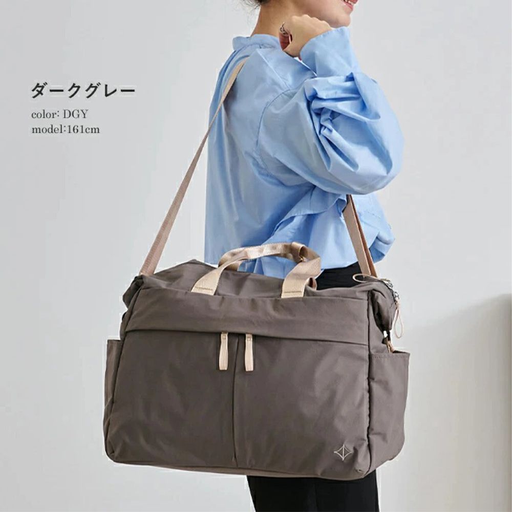 旅行系列 輕量防潑水3way多口袋波士頓包-深灰