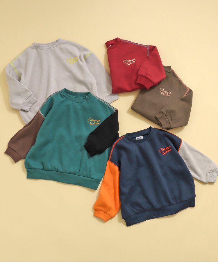 日本 BREEZE - 內刷毛英文logo百搭運動衫-草綠