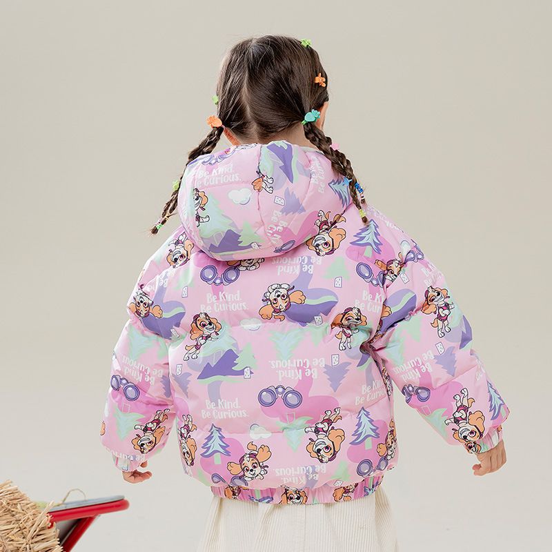 卡通汪汪隊連帽滿印羽絨外套(85%鴨絨)-卡通人物阿奇-綠色