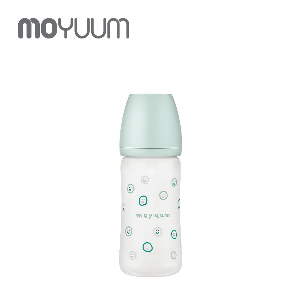 寬口矽膠玻璃奶瓶-微笑泡泡-240ml(2m+)