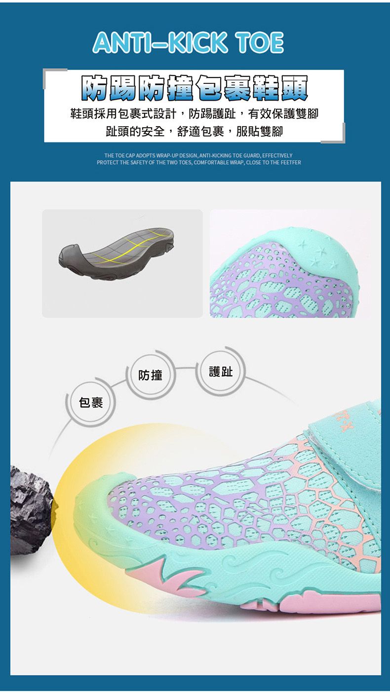 JB clothes - 兒童海灘溯溪鞋-彩藍