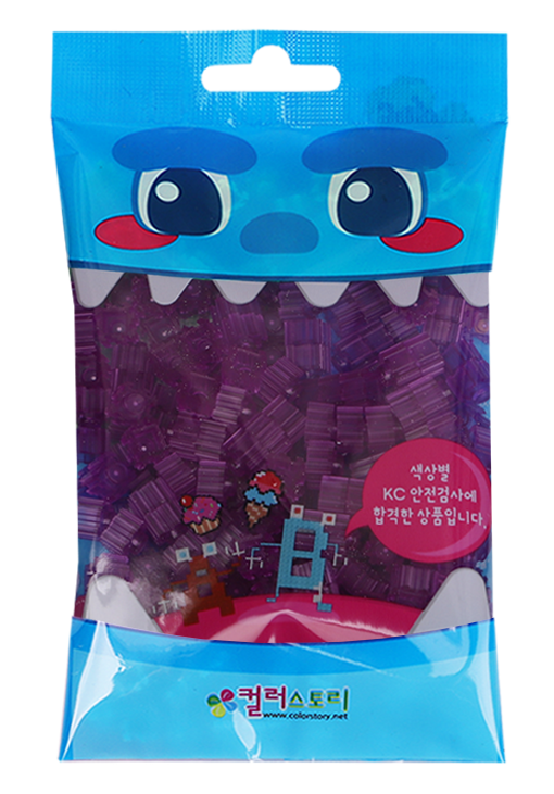 韓國 Color Story - 免燙拼豆-補充包280顆(透明紫/8mm)