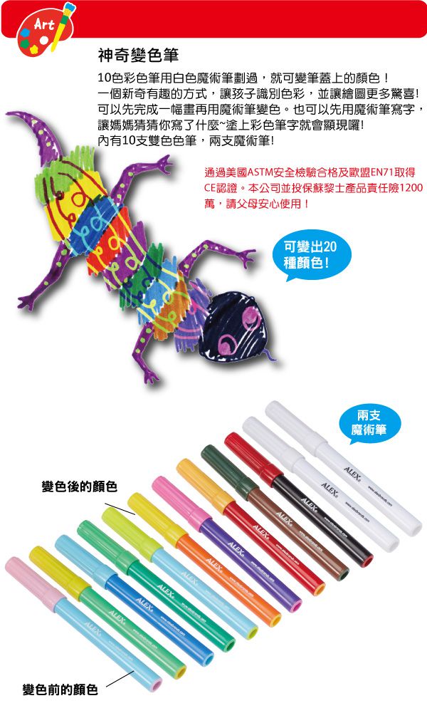 美國 ALEX - 【獨家女孩畫好畫滿繪畫組】-我的旅行塗鴉本我的朋友+我的旅行塗鴉本女孩+學前練寫本abc&123+神奇變色筆+水果香味彩色筆(8色)