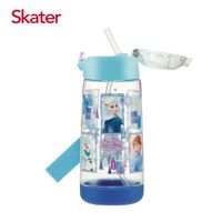 日本 SKATER - 透明吸管水壺(480ml) PET-冰雪奇緣ADV-480ml