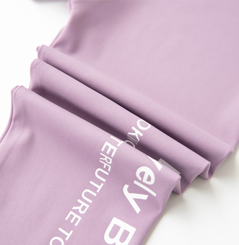 FANMOU - 高腰彈力內搭褲/瑜珈褲-英文字母-深藍色