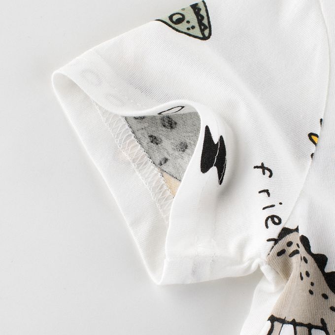 短袖棉T-塗鴉QQ恐龍-白色