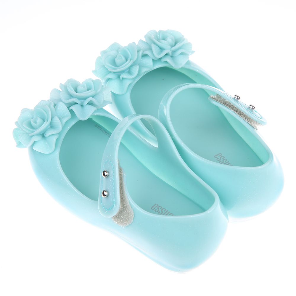 Melissa - 雙子玫瑰綠色兒童魚口涼鞋香香鞋-綠色