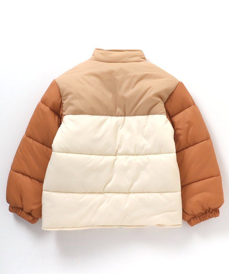 日本 apres les cours - 珍珠光澤正反2WAY鋪棉外套(可機洗)-彩色幾何-橘棕