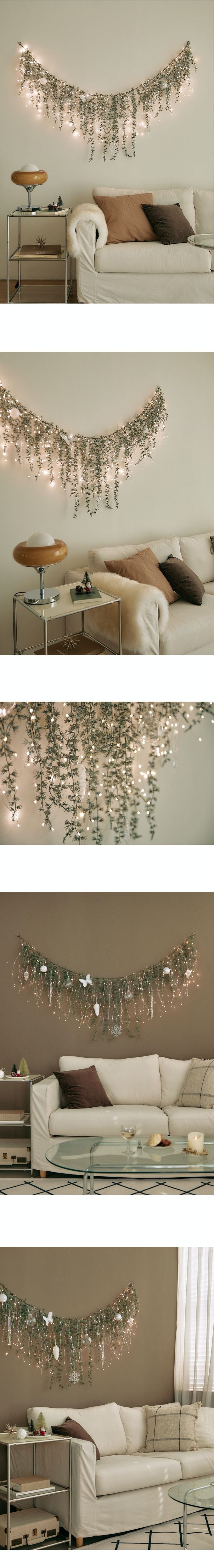 韓國 Bebe Deco - DIY聖誕樹/聖誕樹藤壁飾燈-銀白世界 (180cm)