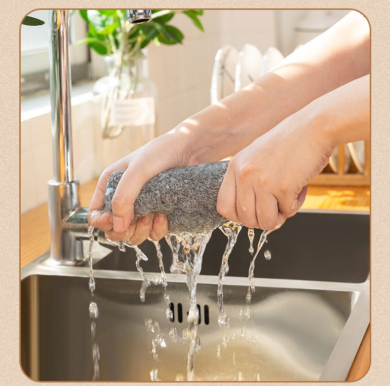 日式竹炭超細纖維洗碗清潔抹布 (29x29cm)-1條裝