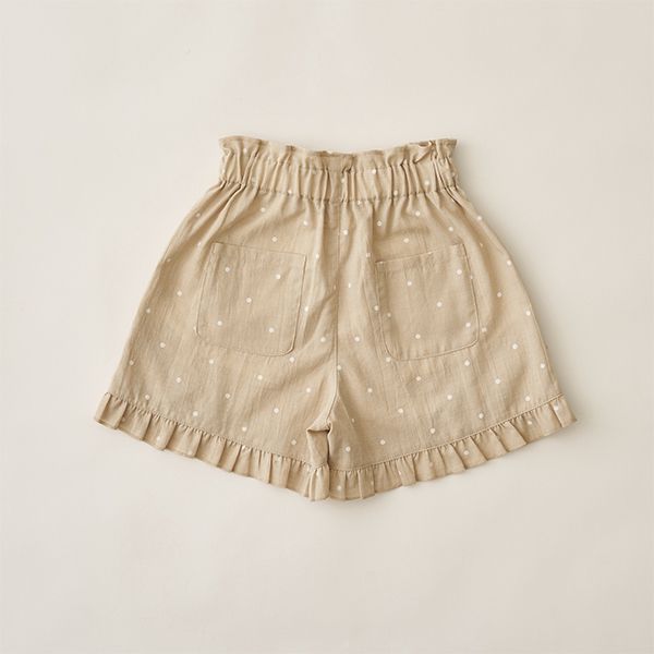 日本 Lycee mine - 可愛滿點荷葉摺邊短褲-格紋-草綠