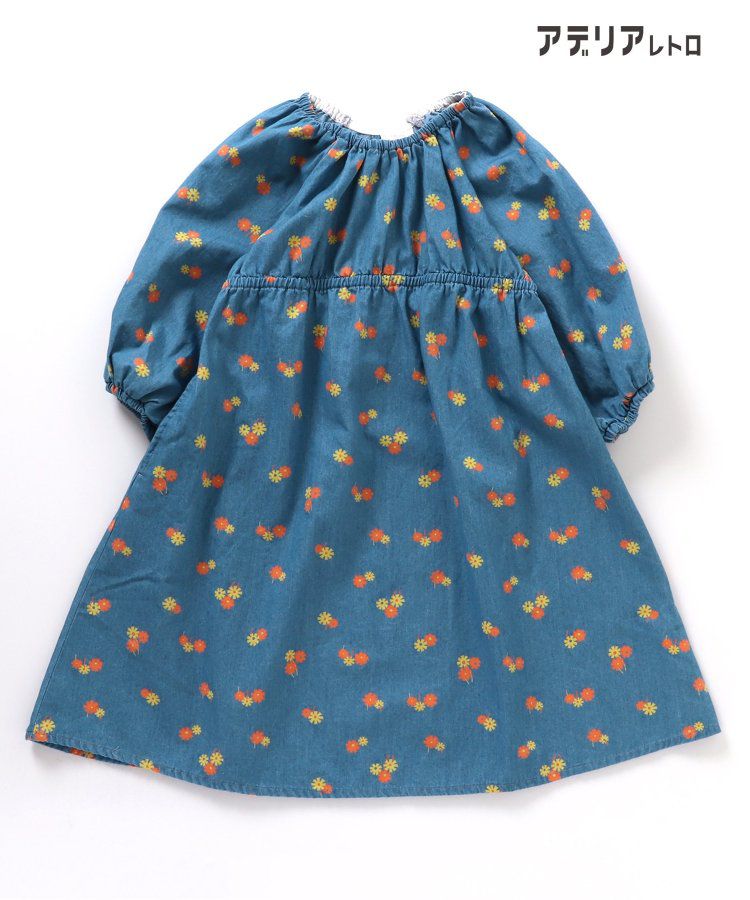 日本 apres les cours - 聯名款 背後蝴蝶結夢幻Ａ字洋裝-粉底小花