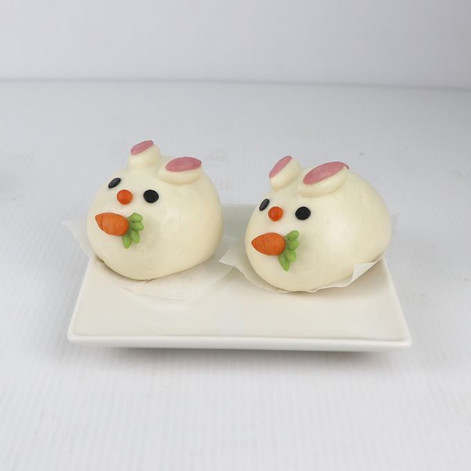 艾酷奇 - 好運兔U 造型包子饅頭組 (6入/盒裝)-粉兔(饅頭)X2、蹦兔(紅豆)X2、白兔造型包子(綠豆沙)X2-300公克±15%(50公克 X 6 ，共6入)