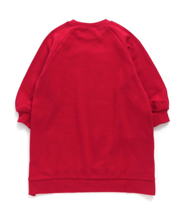 日本 BREEZE - 節慶滿點！裏毛長袖洋裝-假期-紅