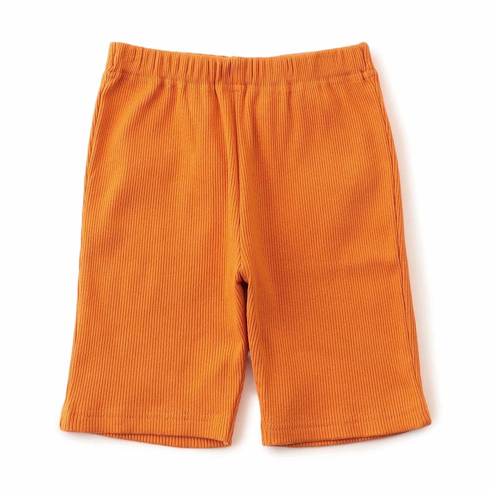 DAISUKI 百搭羅紋短褲-素色-橘