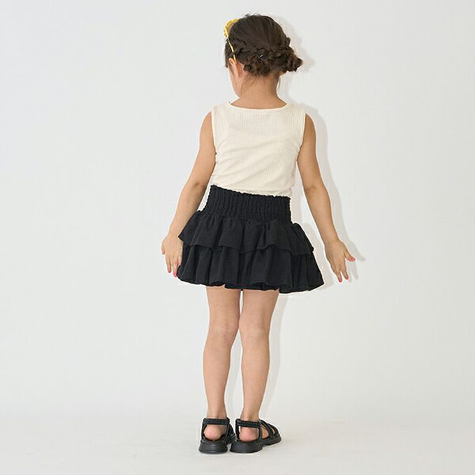 日本 Lycee mine - 品牌刺繡羅紋方領無袖上衣-藍