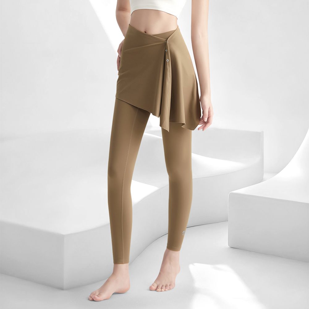 7A抑菌兩穿一片式機能褲裙-奶茶棕