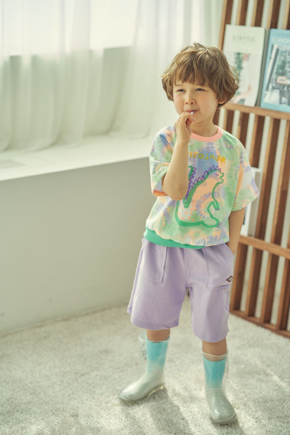 韓國 Mimico - 大口袋舒適純棉寬褲-粉紅