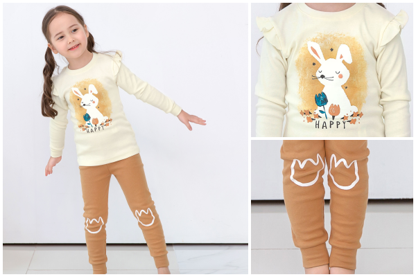 韓國 Mellisse - (剩90號)韓製20支無螢光棉長袖家居服-機器怪手