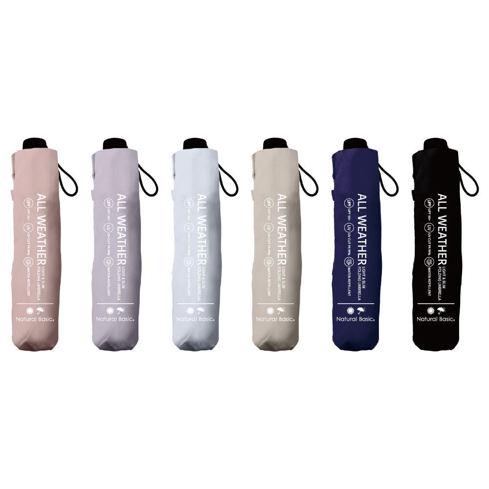 日本中谷 - 抗UV 輕量折疊傘/晴雨兩用傘-簡約黑 (傘骨55cm)