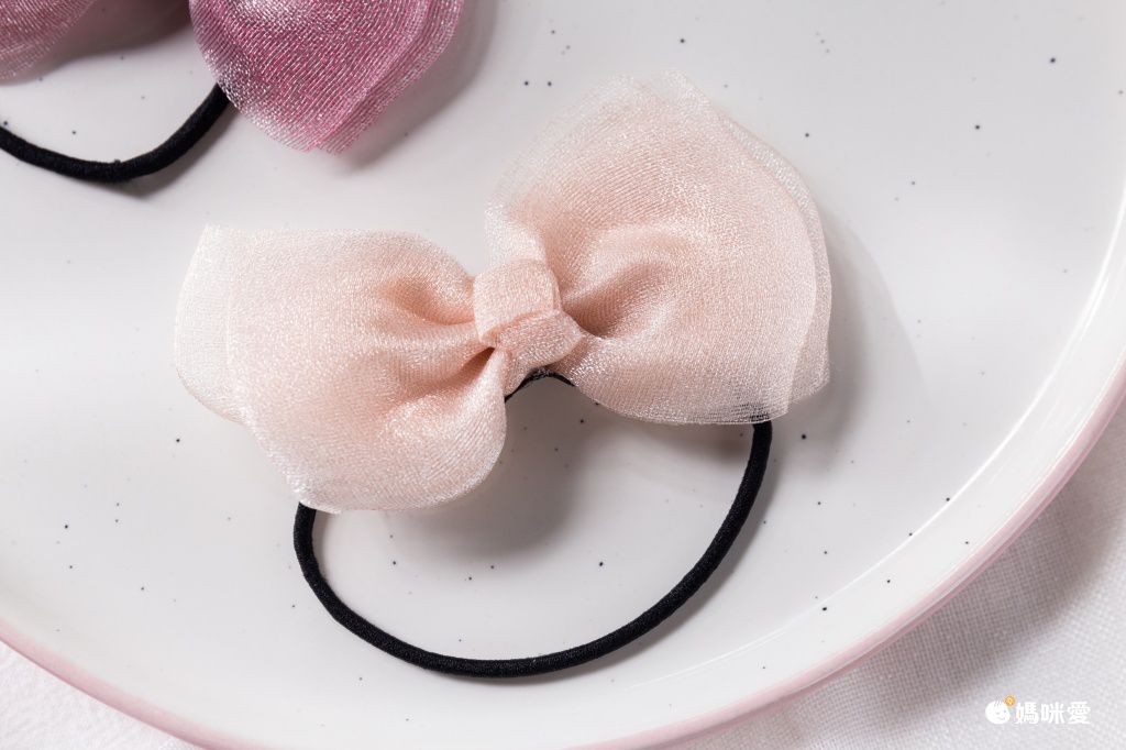 亮亮網紗蝴蝶結髮夾(2入組)-海軍藍